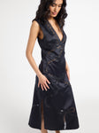 Devon Dress in Black Satin