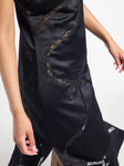 Devon Dress in Black Satin