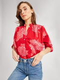 Francesca Top in Crimson Floral