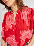 Francesca Top in Crimson Floral