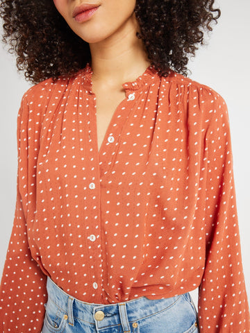 Francesca Top in Terracotta Dot