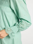 Gabriette Dress in Pistachio Eyelet