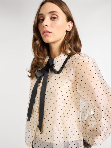 Greta Top in Organza Dot