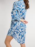 Holly Mini Dress in Blue Hibiscus