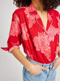 Iris Top in Crimson Floral