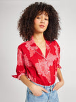 Iris Top in Crimson Floral