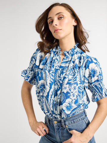 Marnie Top in Blue Hibiscus