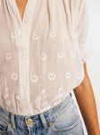 Marnie Top in White Petal Embroidery