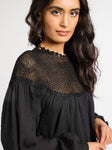 Mirella Crochet Dress in Black