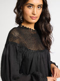 Mirella Crochet Dress in Black