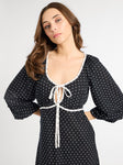 Suki Dress in Black & White Dot