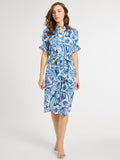 Vera Dress in Blue Hibiscus