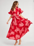 Victoria Dress in Crimson Floral